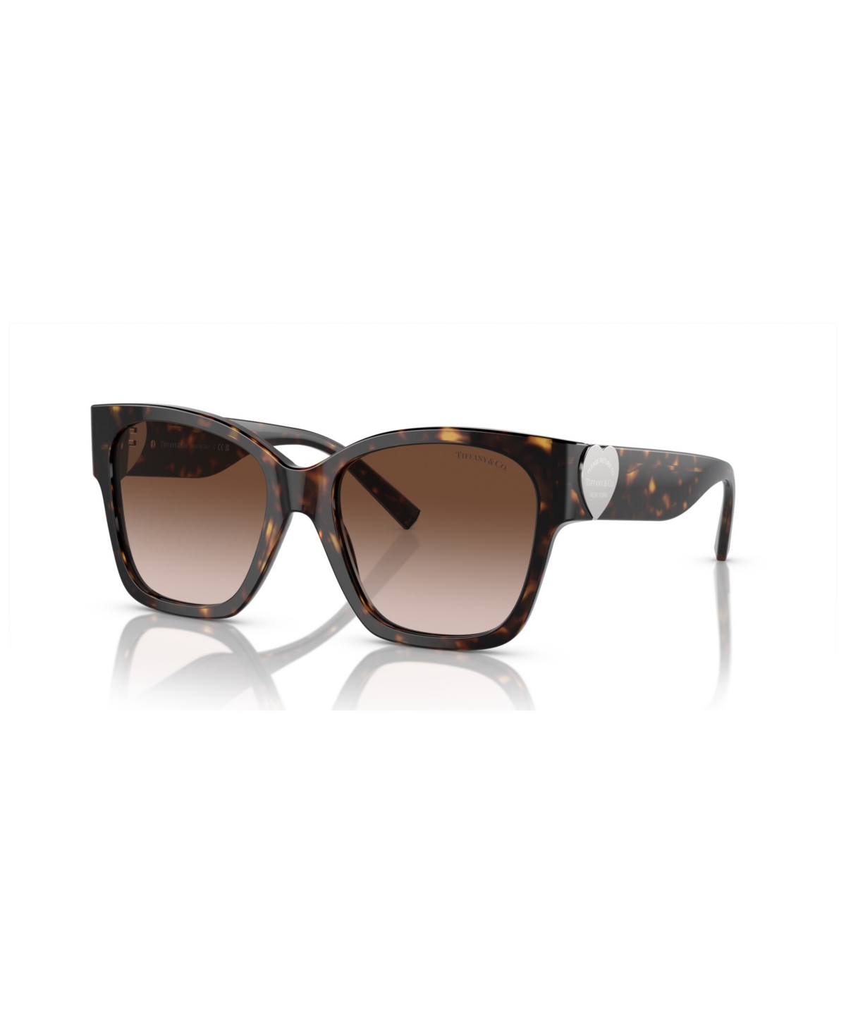 Shop Tiffany & Co Women's Low Bridge Fit Sunglasses, Gradient Tf4216f In Havana