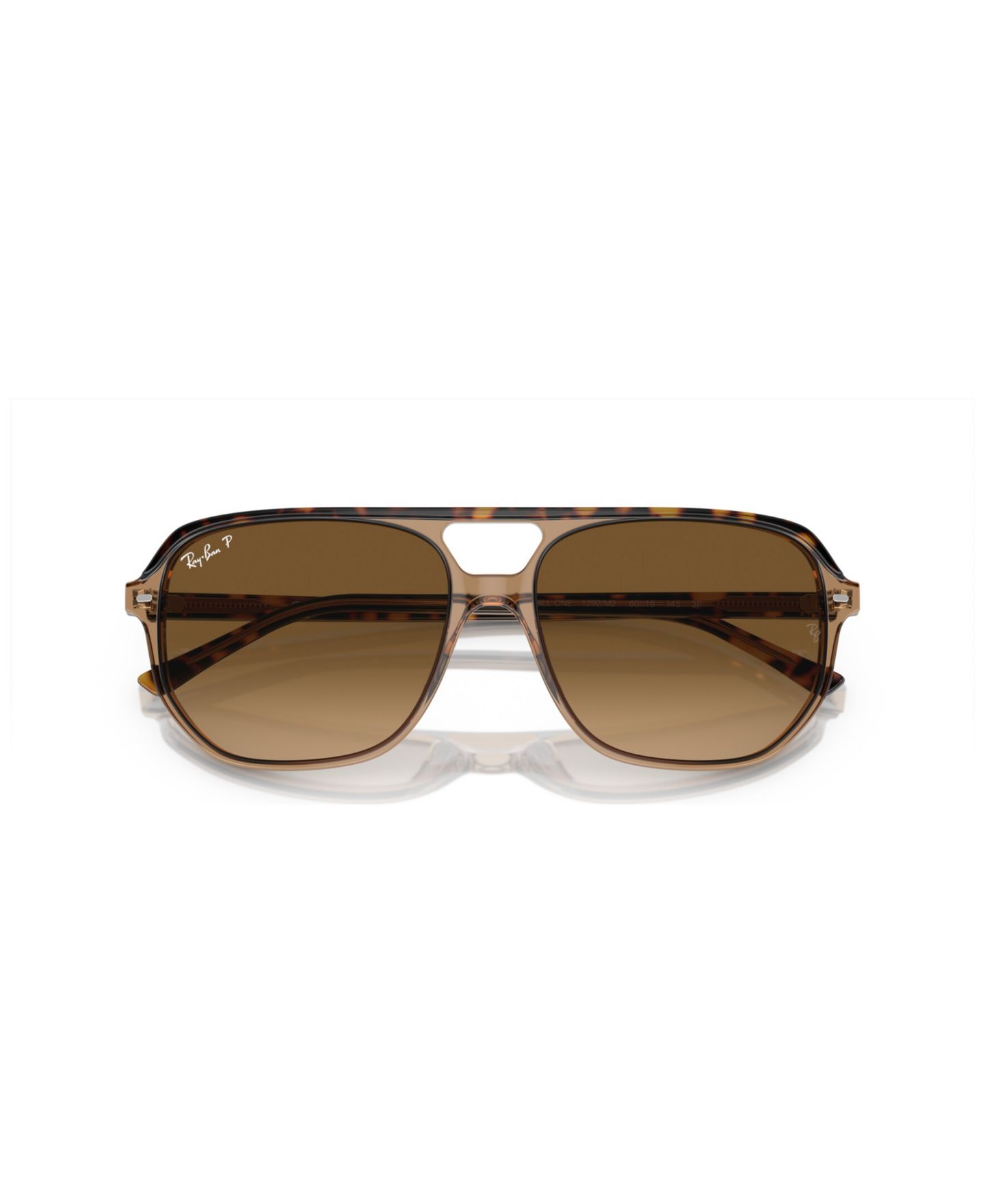Солнцезащитные очки Ray-Ban Unisex Bill One Polarized Sunglasses, Gradient RB2205, цвет: Гавана прозрачный коричневый — фото 6