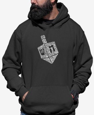 Men's Hanukkah Dreidel Word Art Hooded Sweatshirt
