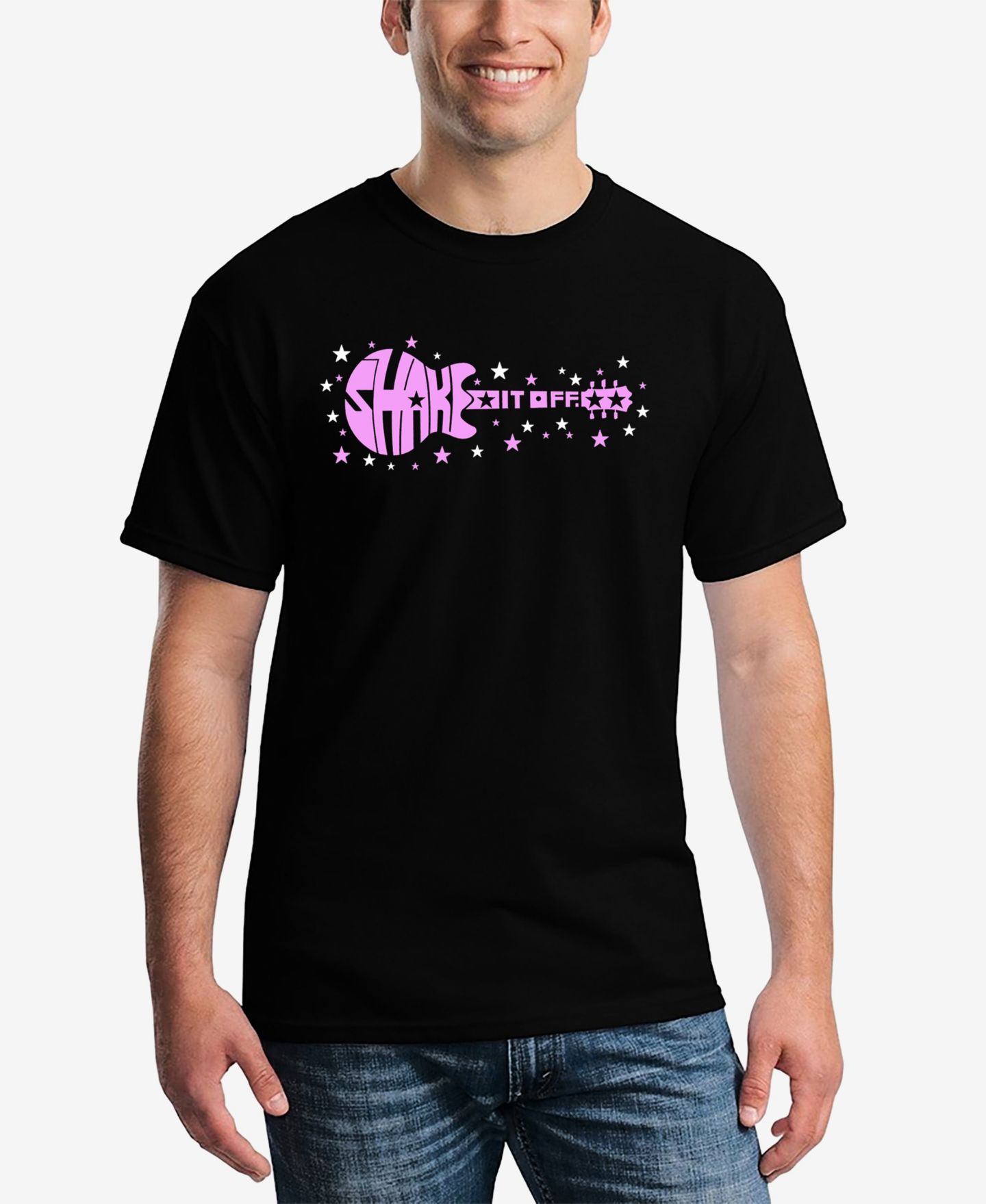 Мужская футболка LA Pop Art Shake it Off Printed Word Art, цвет: Чёрный — фото 1
