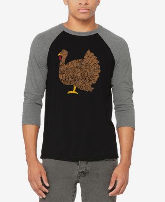 Men's Thanksgiving Raglan Baseball Word Art T-shirt