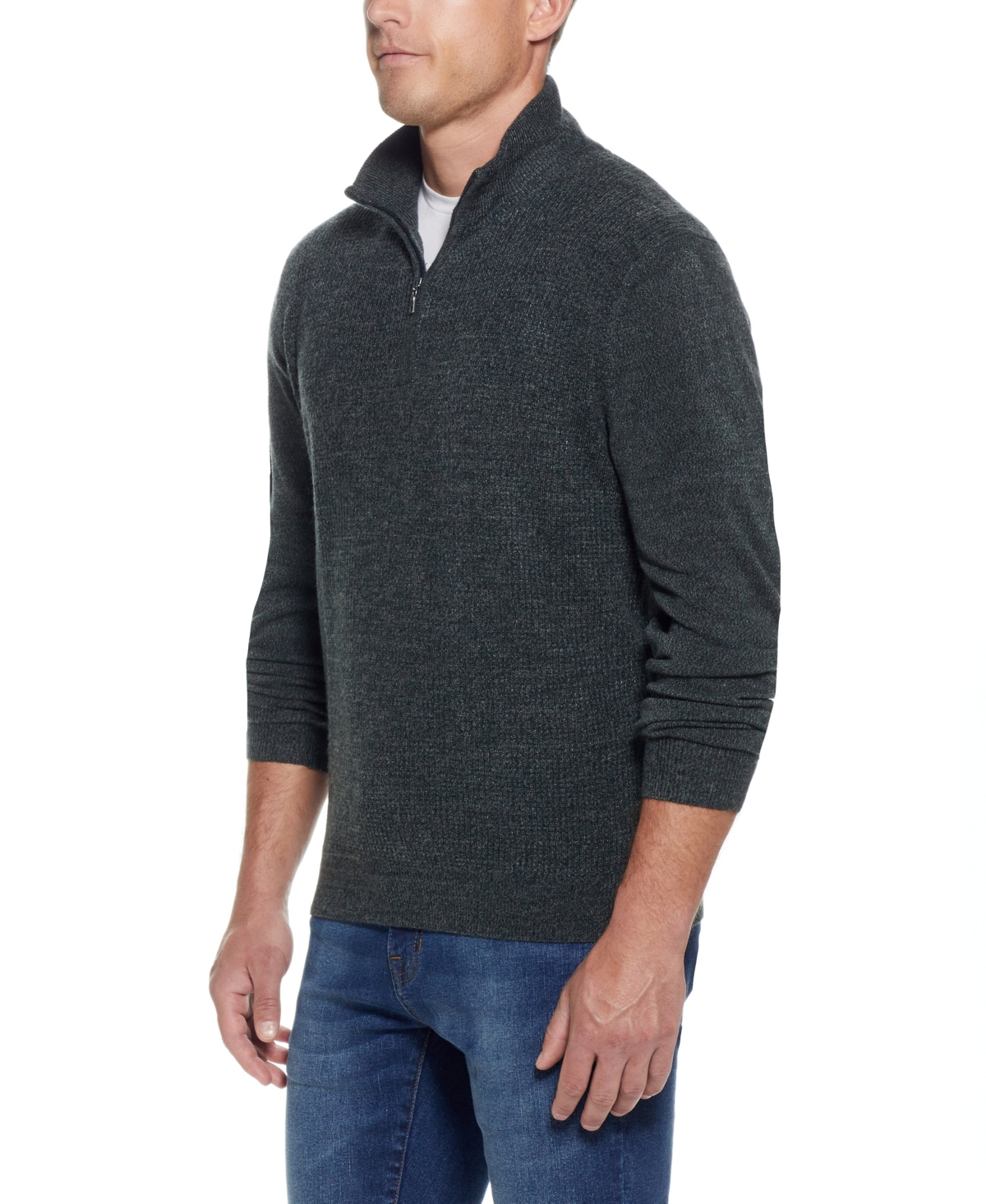 Weatherproof Vintage Men's Soft Touch Textured Quarter-Zip Sweater