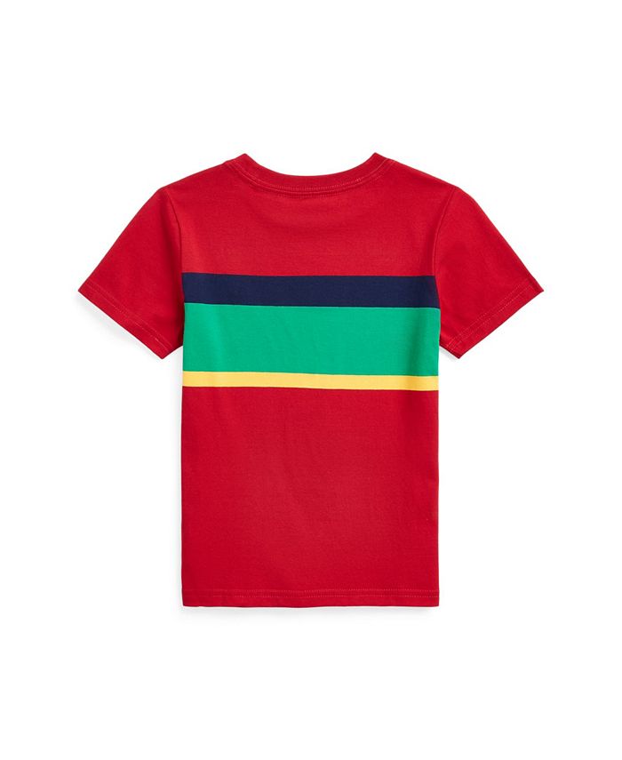 Ralph Lauren Boys Striped Logo T-Shirt in Yellow