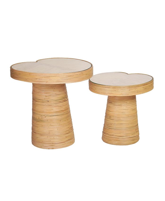 TOV Furniture 22" Rattan Lilypad Shaped Side Table Macy's