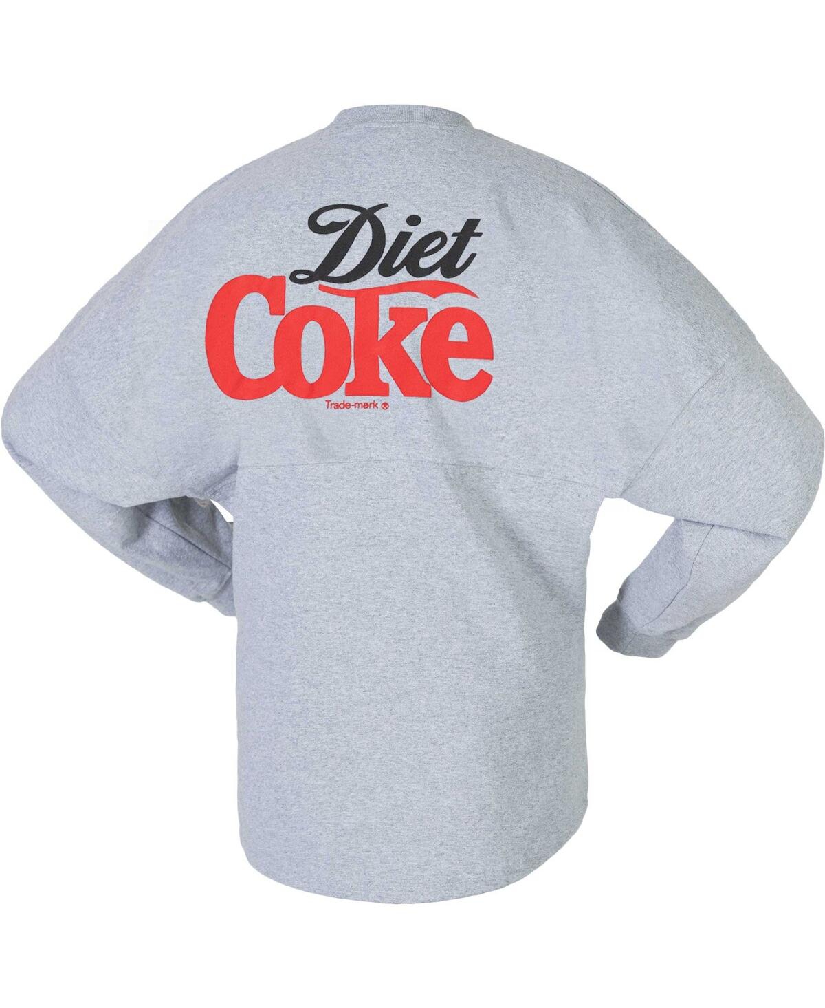 Shop Spirit Jersey Men's And Women's Heather Gray Diet Coke Long Sleeve T-shirt