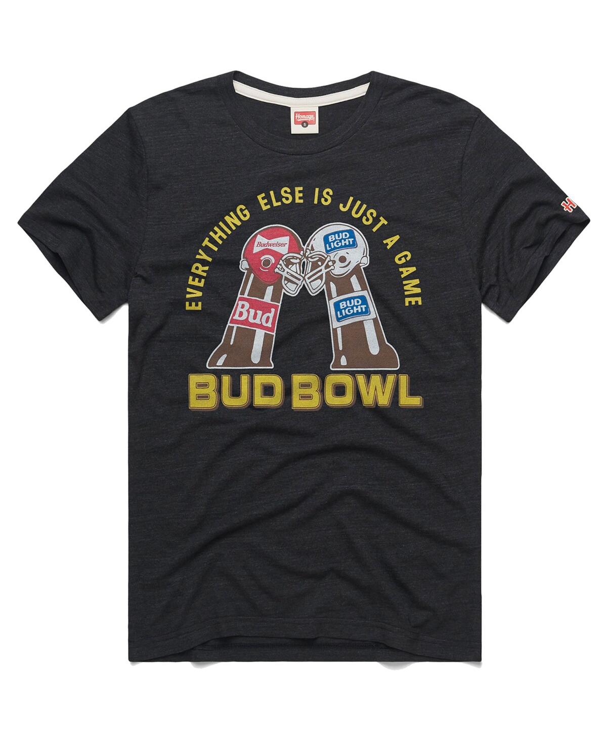 Homage Men's  Charcoal Budweiser Bud Bowl Tri-blend T-shirt