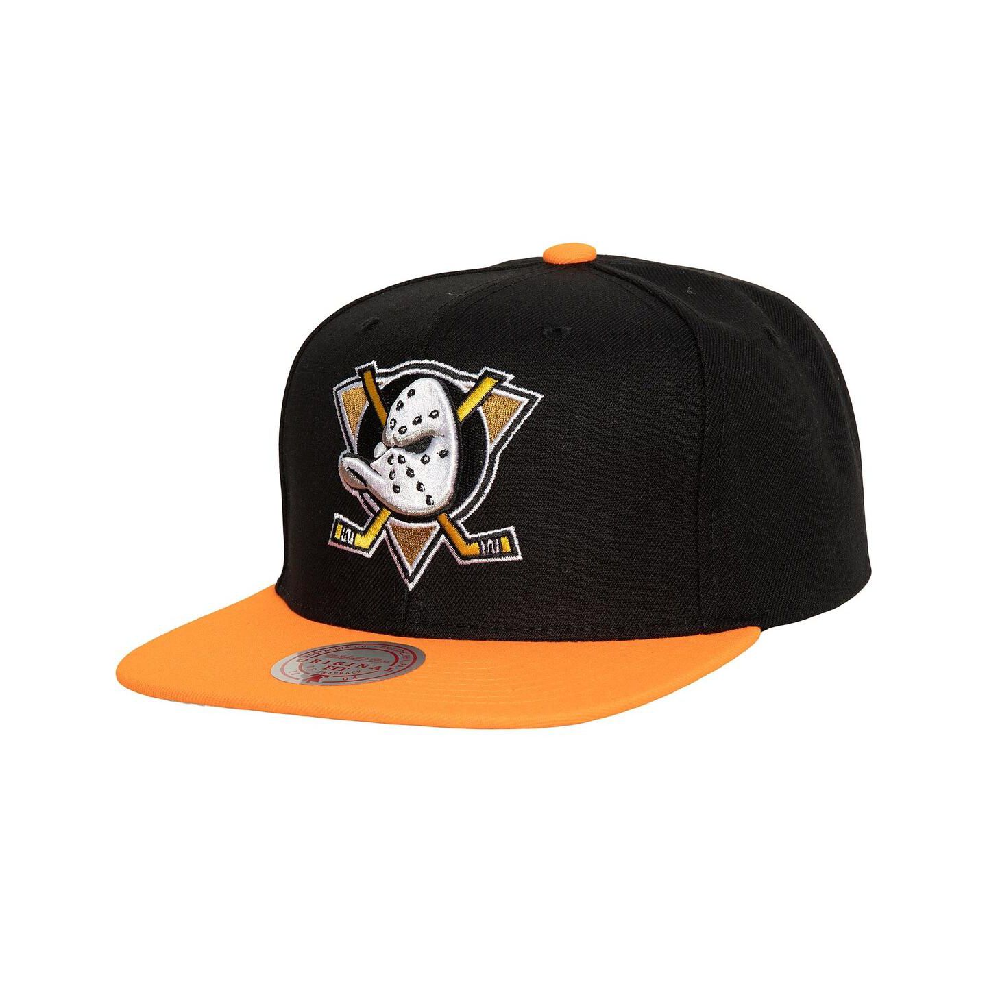 Мужская кепка Mitchell & Ness Black Anaheim Ducks Core Team Ground 2.0 Snapback Hat — фото 2