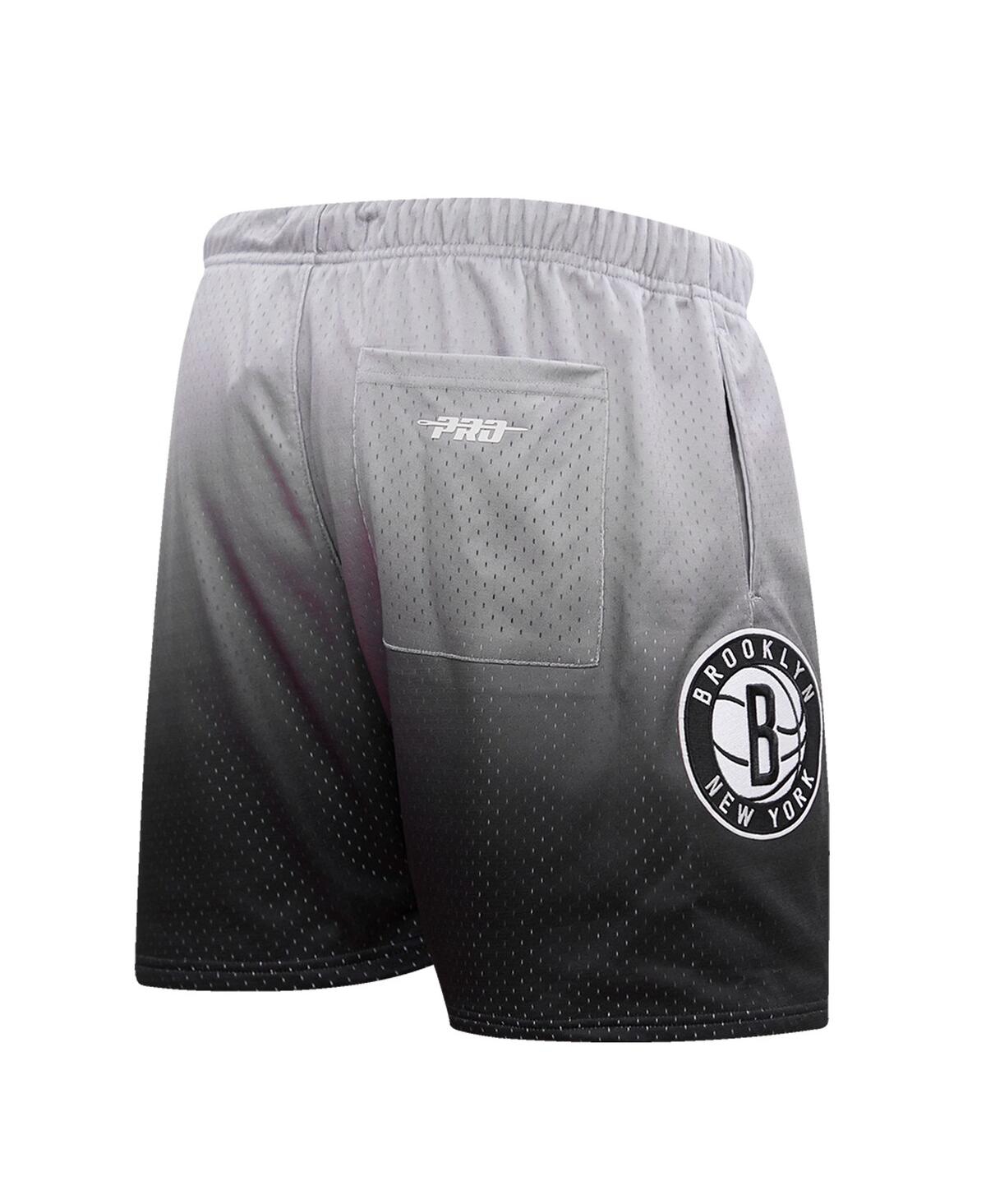 Shop Pro Standard Men's  Black, Gray Brooklyn Nets Ombre Mesh Shorts In Black,gray