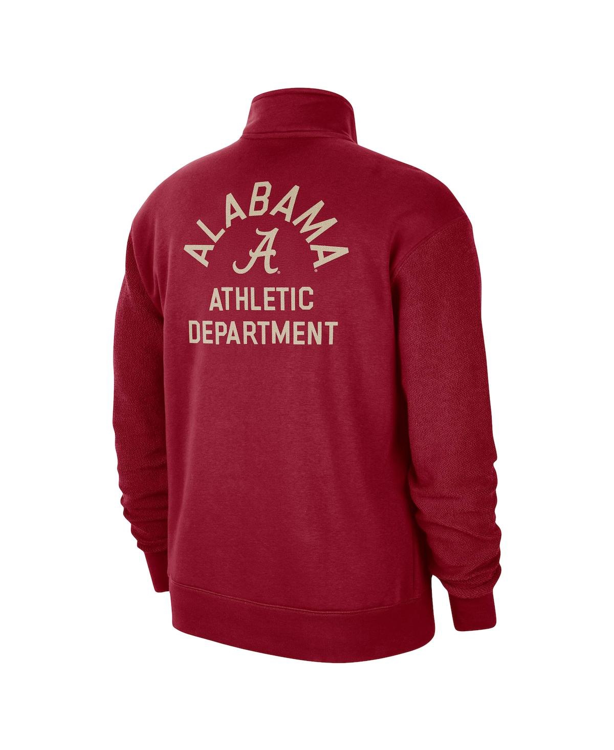 Shop Nike Men's  Crimson Alabama Crimson Tide Campus Athletic Department Quarter-zip Sweatshirt