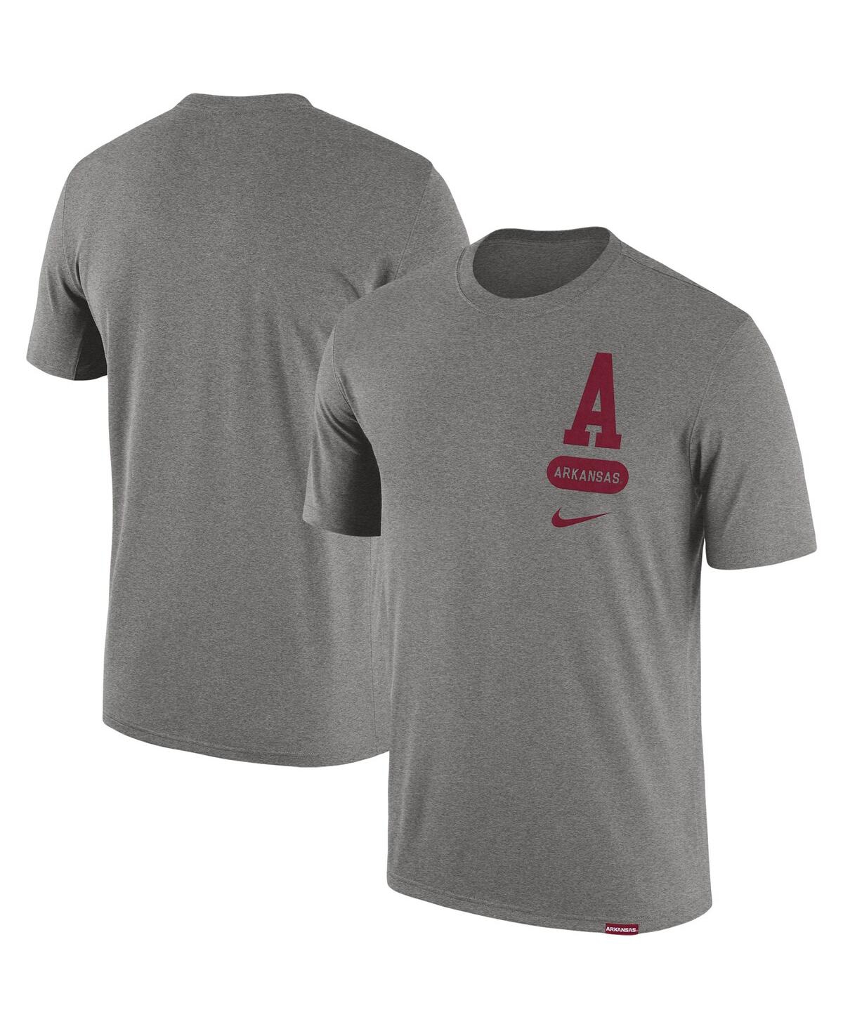 Men's NikeArkansas Razorbacks Campus Letterman Tri-Blend T-shirt - Heather Gray