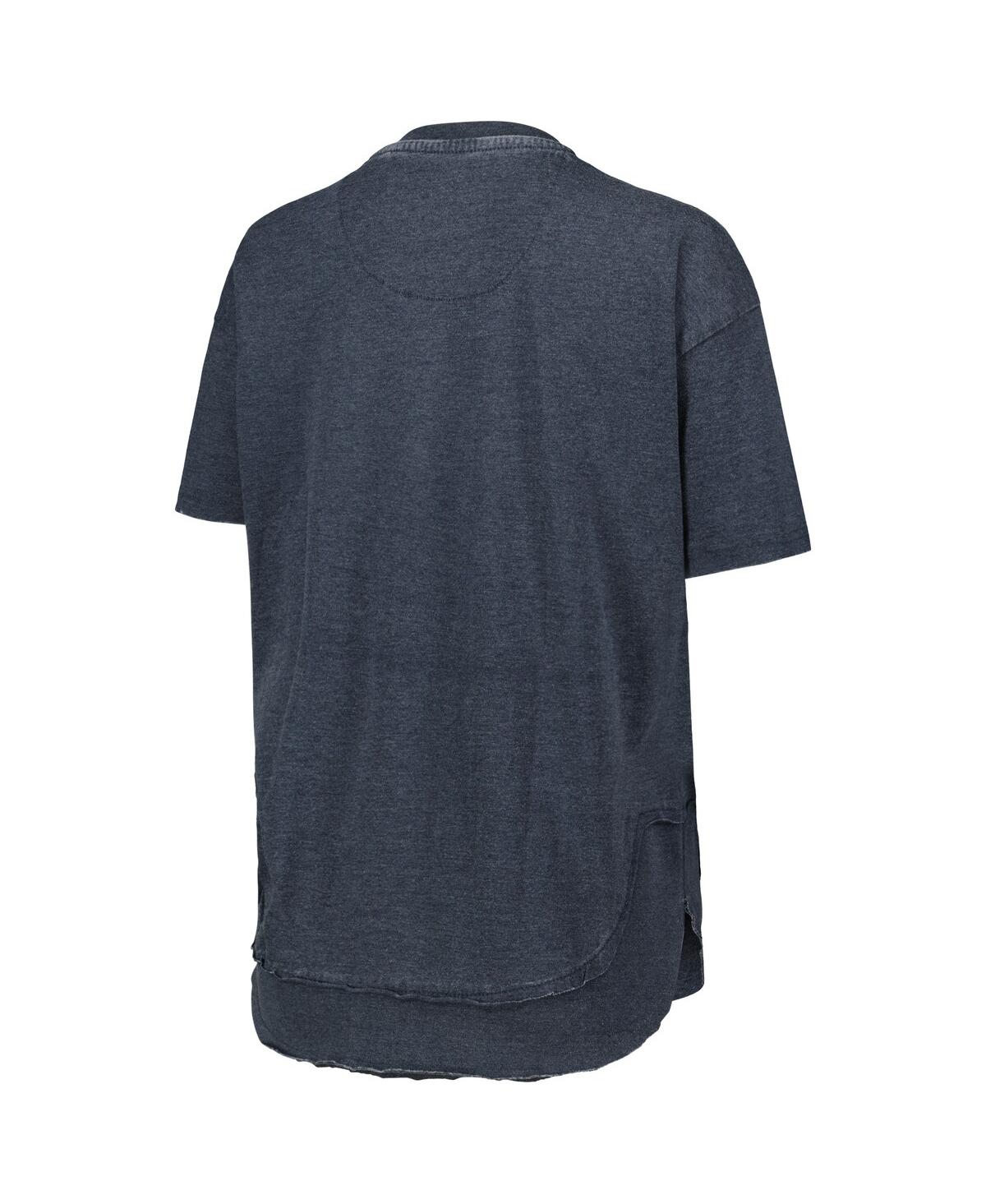 PRESSBOX WOMEN'S PRESSBOX HEATHERED NAVY NOTRE DAME FIGHTING IRISH ARCH PONCHO T-SHIRT 
