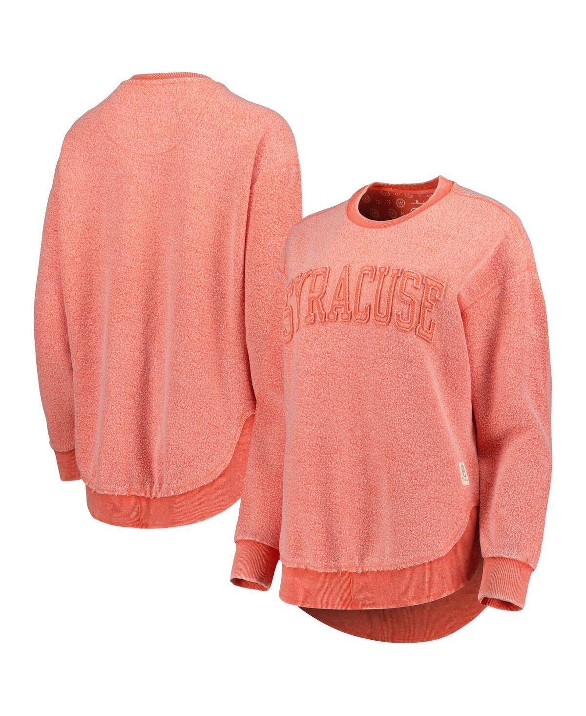 PRESSBOX WOMEN'S PRESSBOX ORANGE SYRACUSE ORANGE PONCHOVILLE PULLOVER SWEATSHIRT 