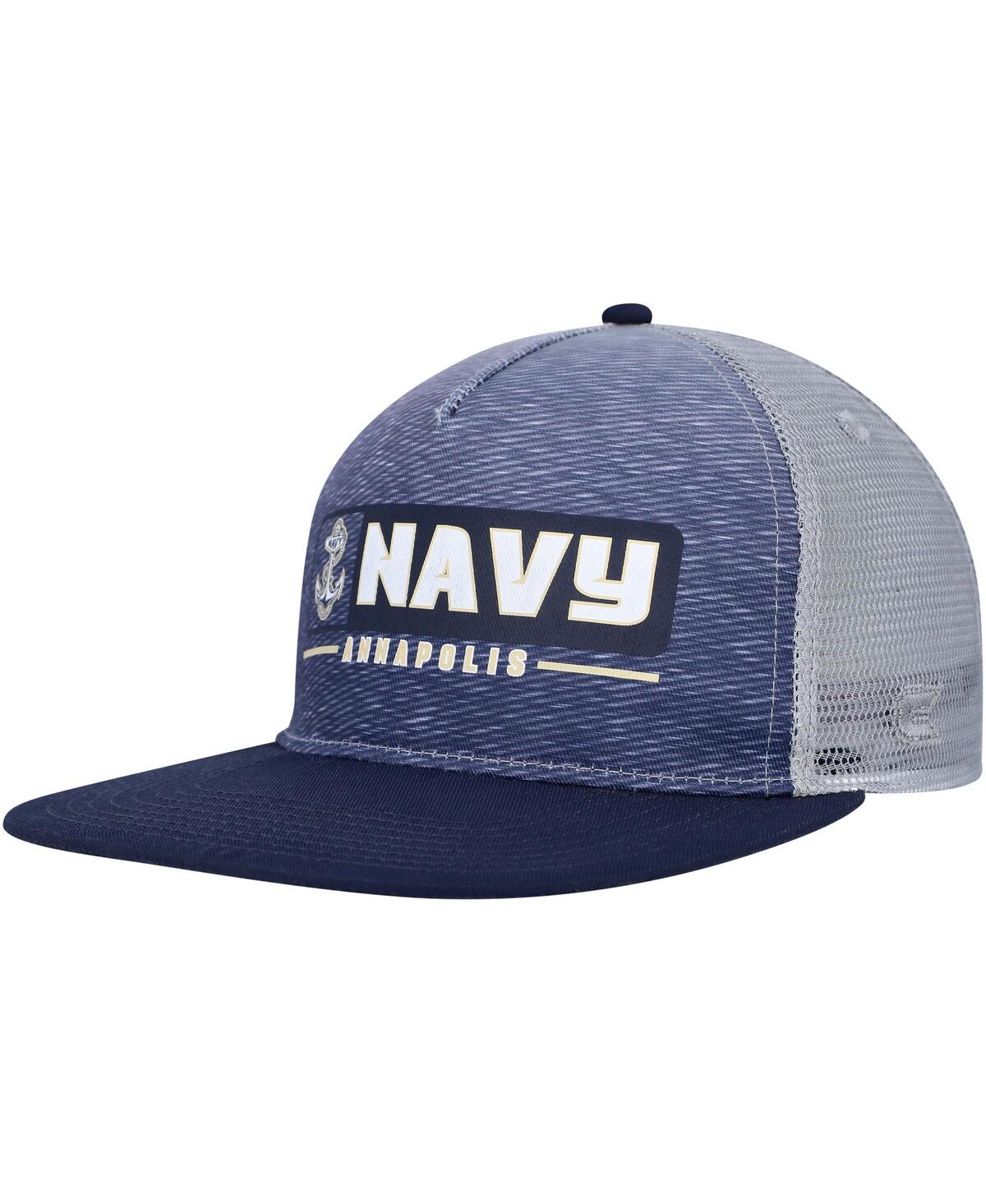 Colosseum Men's  Navy, Gray Navy Midshipmen Snapback Hat In Navy,gray