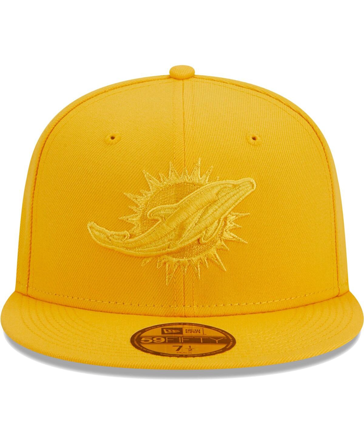 Men's New EraMiami Dolphins Color Pack 59FIFTY Fitted Hat - Gold