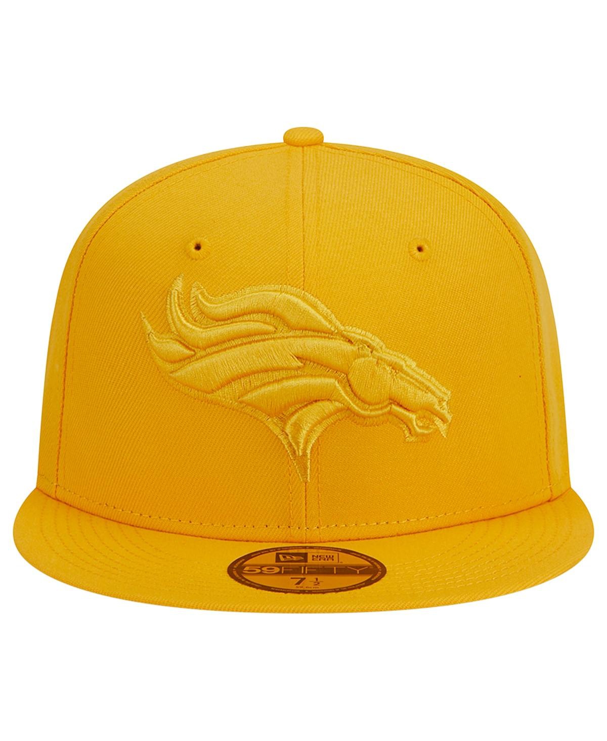 Shop New Era Men's  Gold Denver Broncos Color Pack 59fifty Fitted Hat