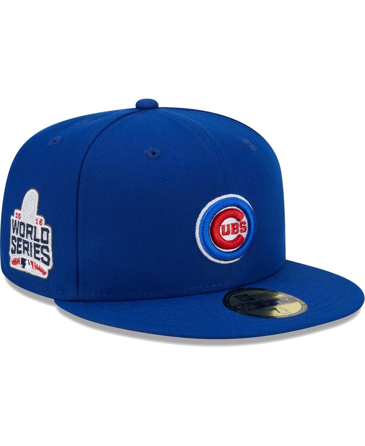 Men's New EraChicago Cubs Primary Logo 2016 World Series Team Color 59FIFTY Fitted Hat - Royal