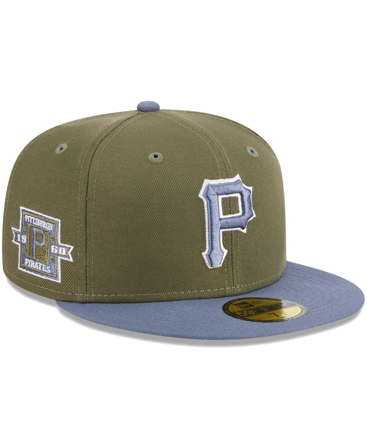 Shop New Era Men's  Olive, Blue Pittsburgh Pirates 59fifty Fitted Hat In Olive,blue