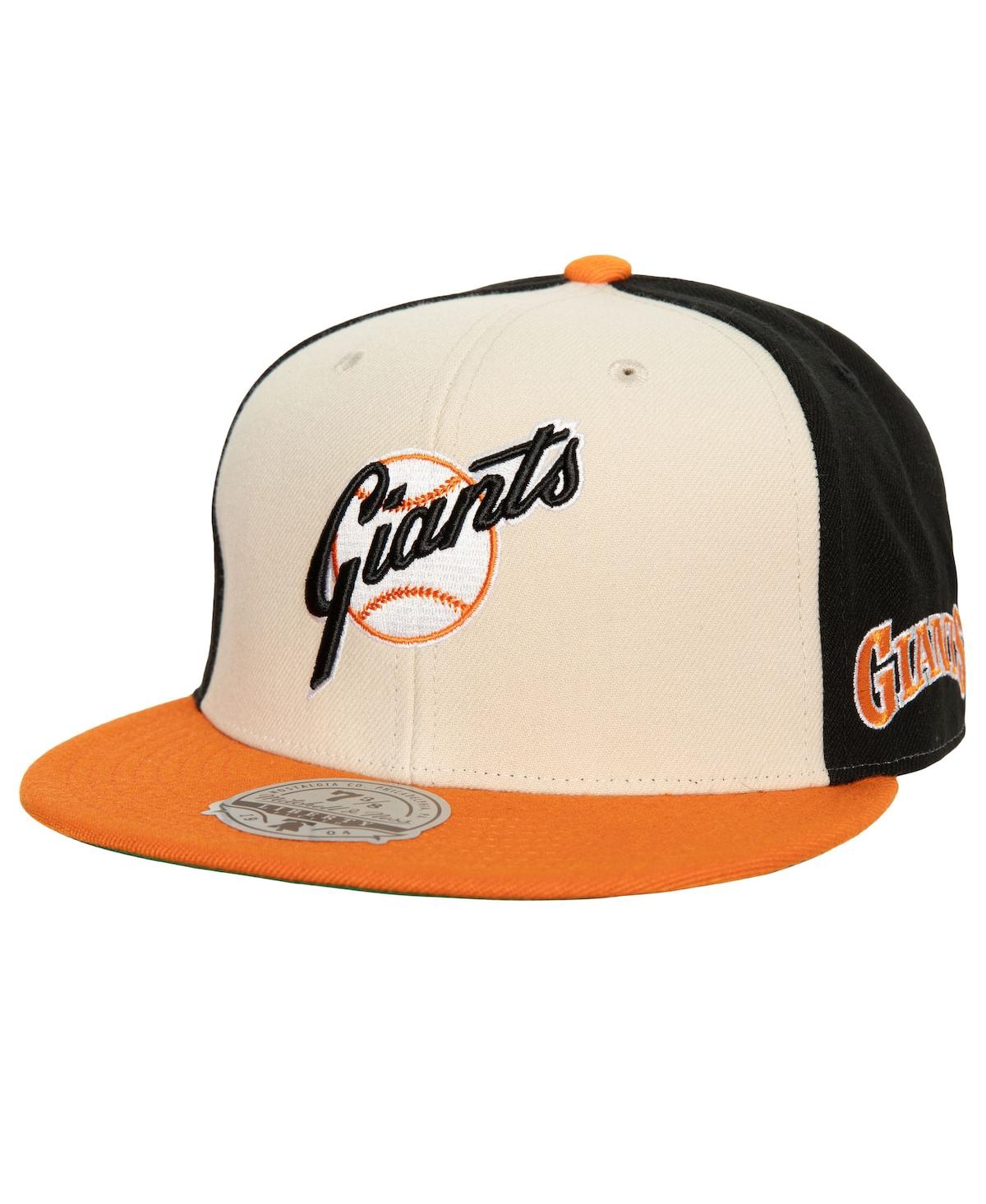 Shop Mitchell & Ness Men's  Cream, Orange San Francisco Giants 25 Years Homefield Fitted Hat In Cream,orange