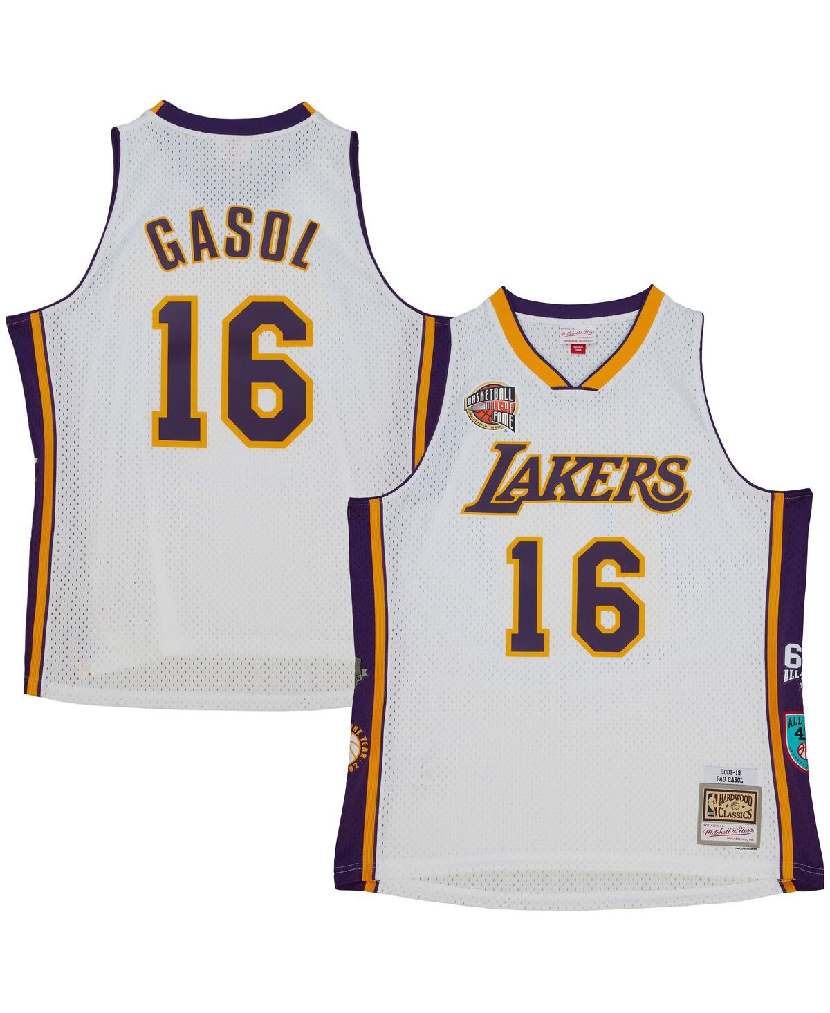 Men's and Women's Mitchell & Ness Pau GasolLos Angeles Lakers Hall of Fame Class of 2023 Throwback Swingman Jersey - White