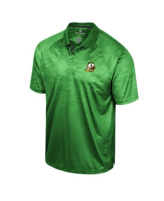 Men's Green Oregon Ducks Honeycomb Raglan Polo Shirt