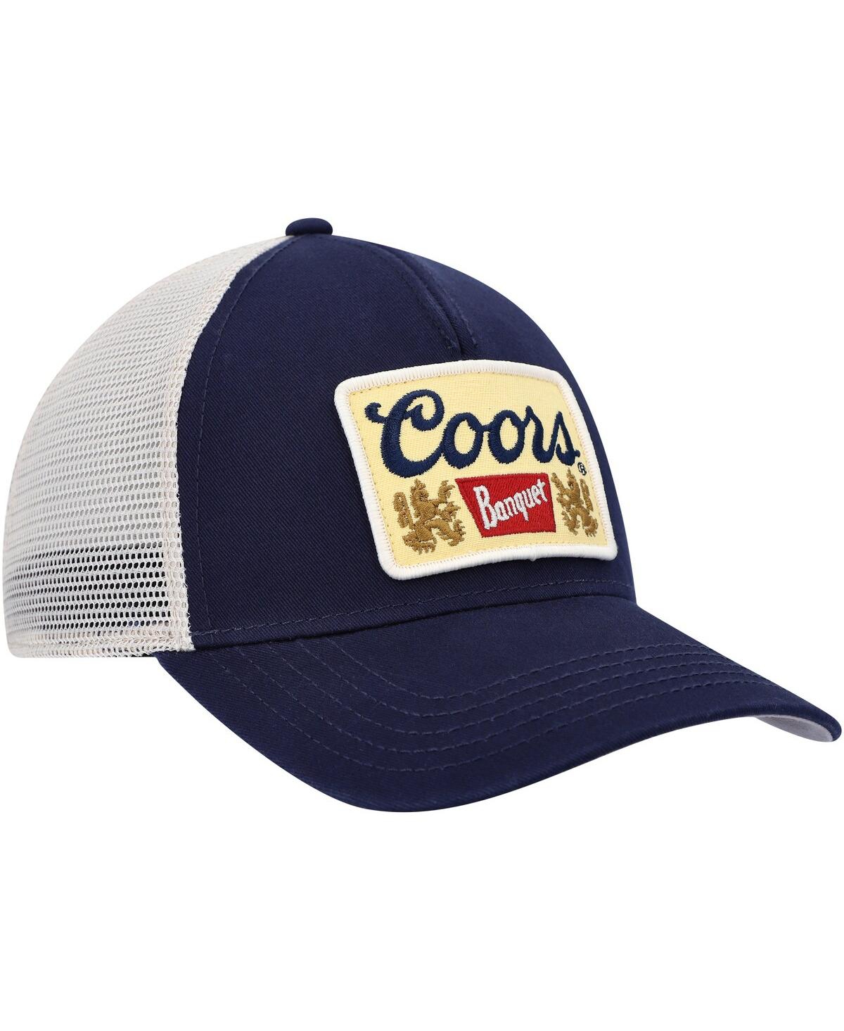 Shop American Needle Men's  Navy, Cream Coors Valin Trucker Snapback Hat In Navy,cream