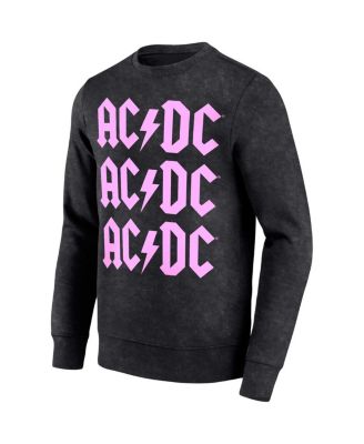 Men's Black AC, DC Bolt Washed Pullover Sweatshirt