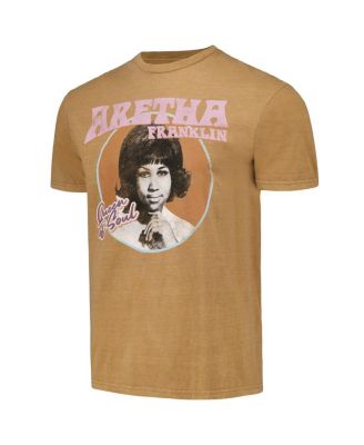 Men's Brown Aretha Franklin  Washed Graphic T-shirt