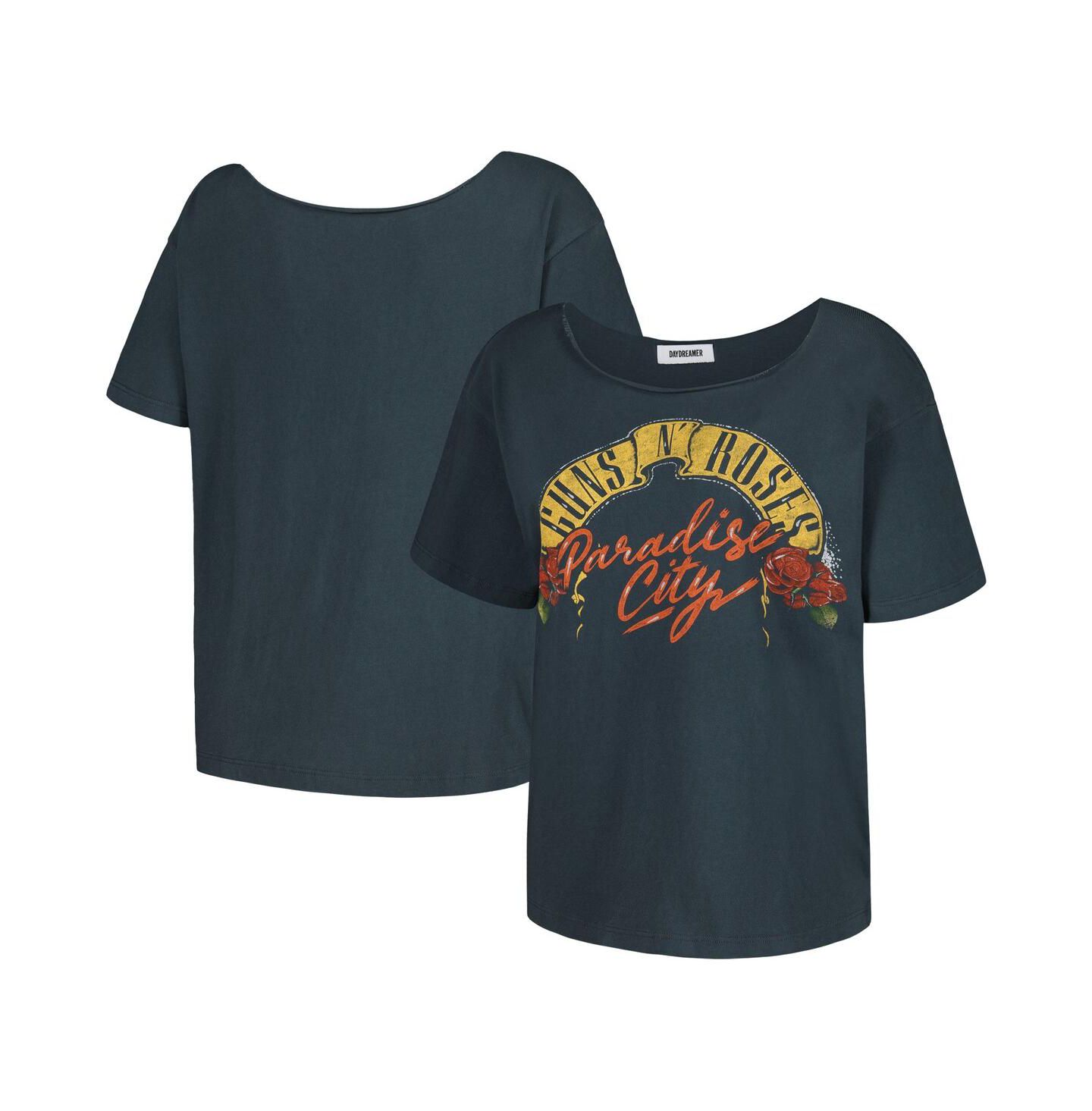Женская футболка Daydreamer Black Guns n Roses Off-Shoulder Graphic — фото 2