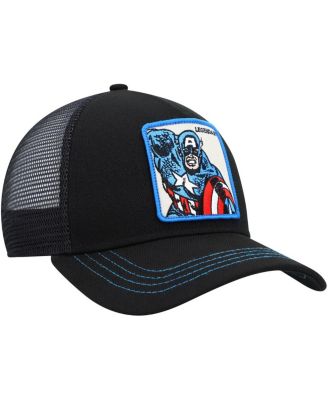 Men's Black Captain America Retro A-Frame Snapback Hat