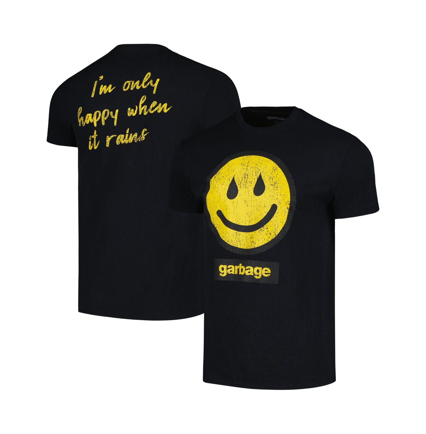 Мужская футболка Manhead Merch Black Garbage I'm Only Happy When It Rains Graphic — фото 2