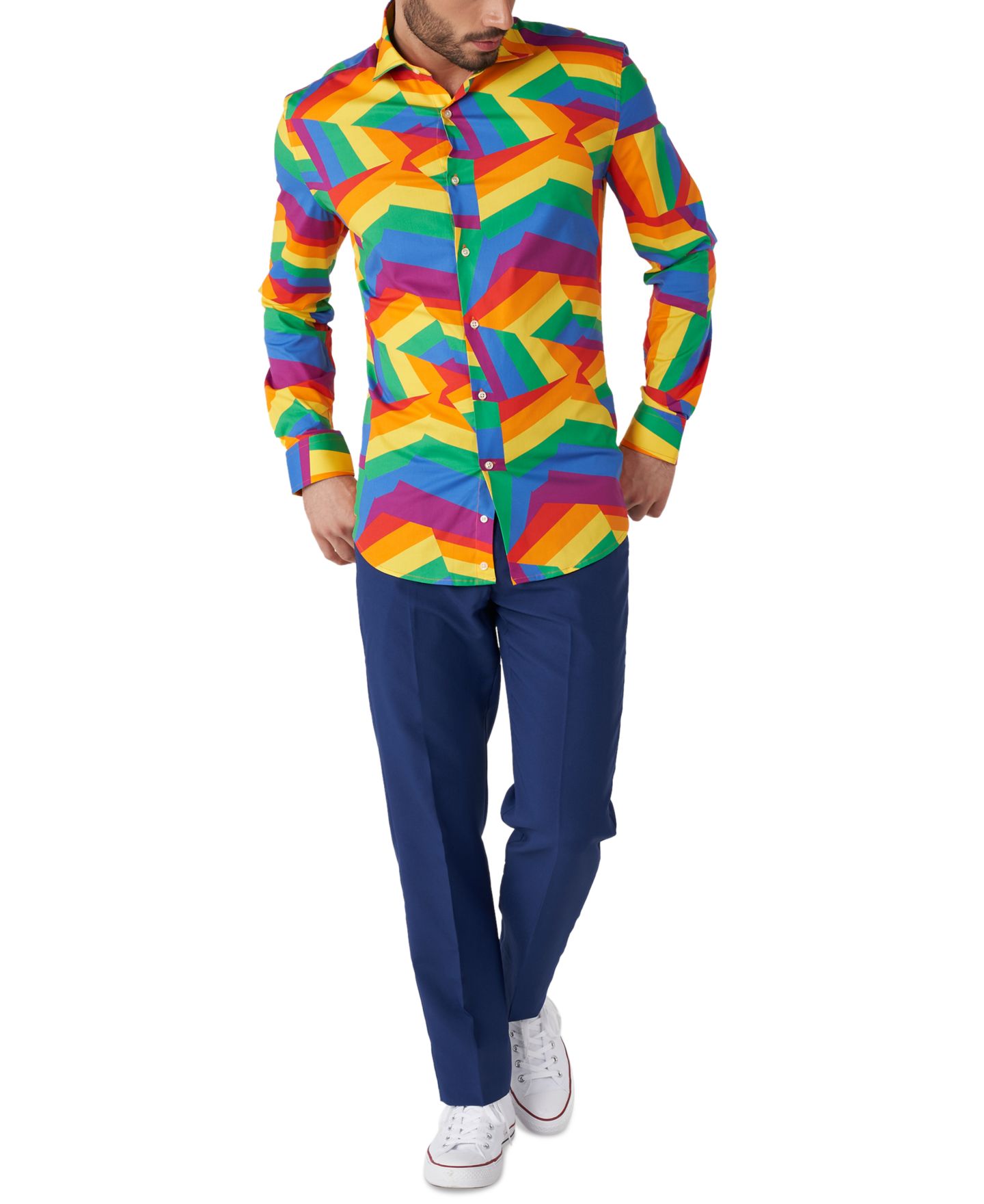 Мужская рубашка OppoSuits Big & Tall Shirt LS Zig Zag Rainbow, цвет: Miscellaneous — фото 3