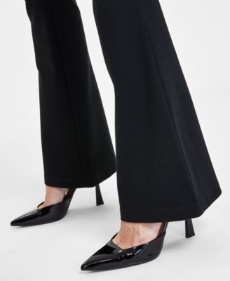 Women's High-Rise Ponte Flare-Hem Pants, Created for Macy's 