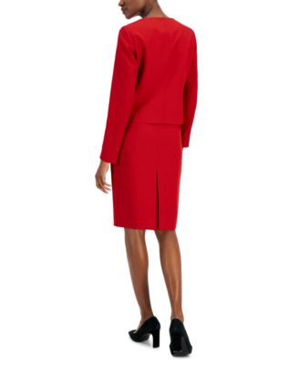 Women's Scoop-Neck Jacket & Pencil Skirt Suit