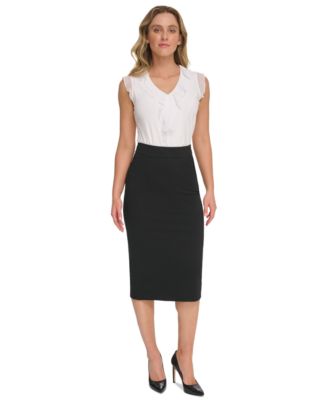 Women's Ponte Pencil Midi Skirt