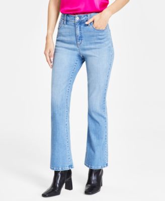 I.N.C. International Concepts - Women's High-Rise Crop Flare-Hem Jeans,