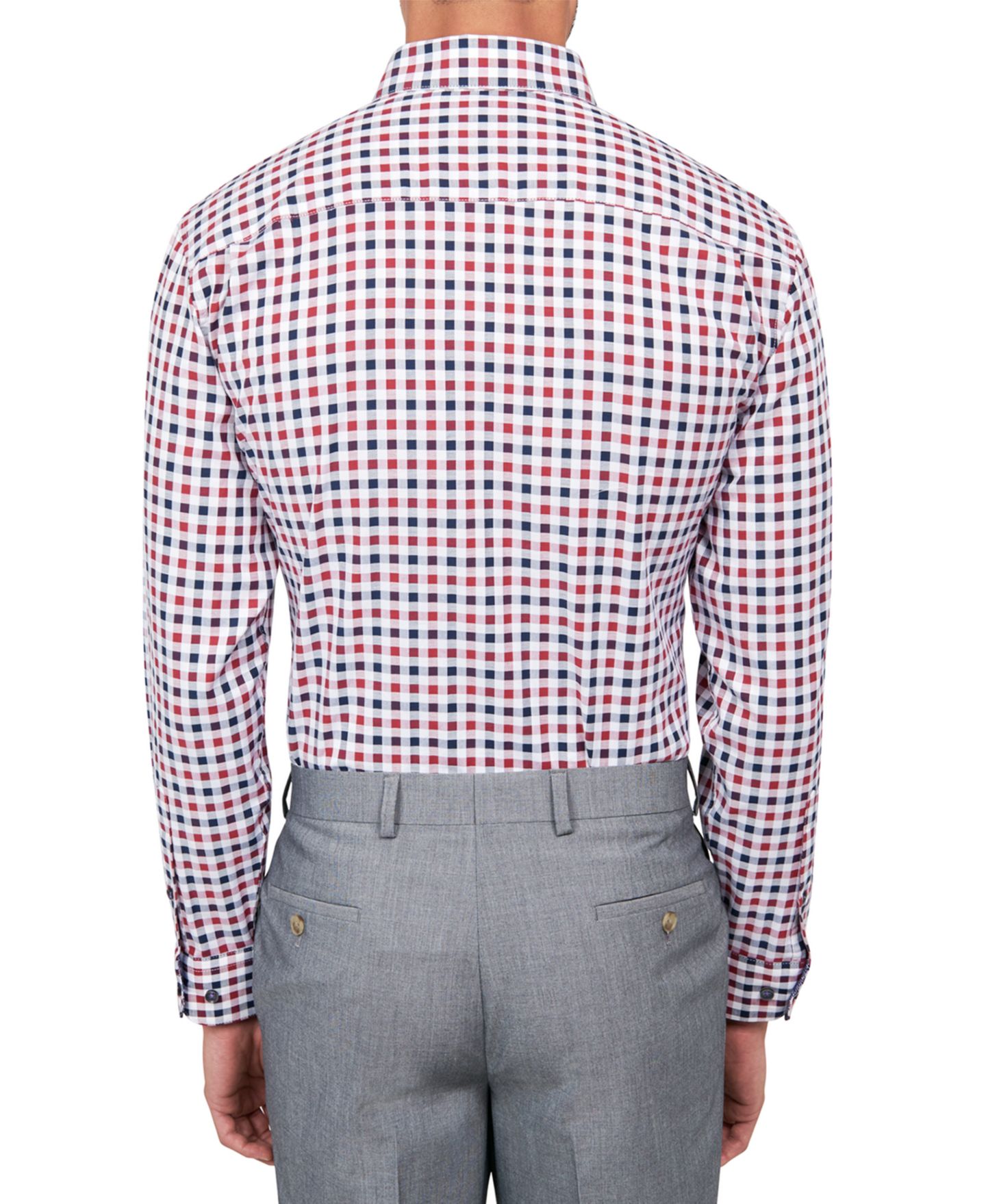Мужская рубашка MICHELSONS OF LONDON Twill Check, цвет: Бордовый — фото 2