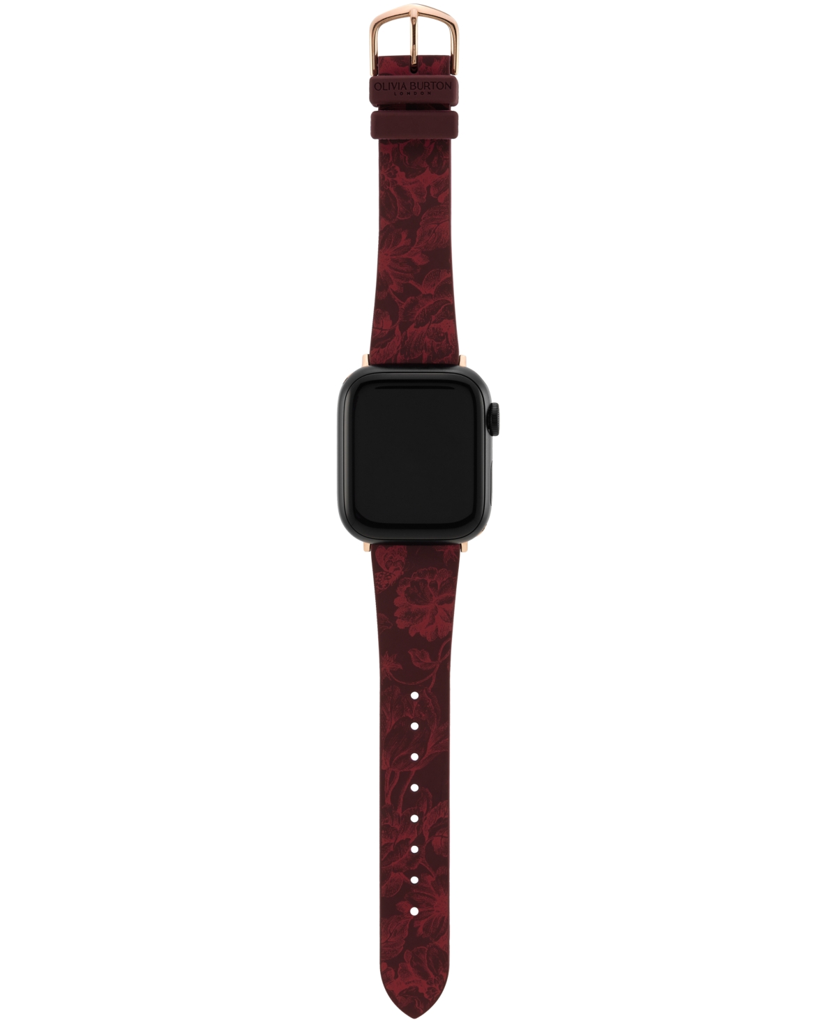 Olivia Burton Women's Cranberry Silicone Apple Watch Strap 38mm, 30mm, 41mm In Red