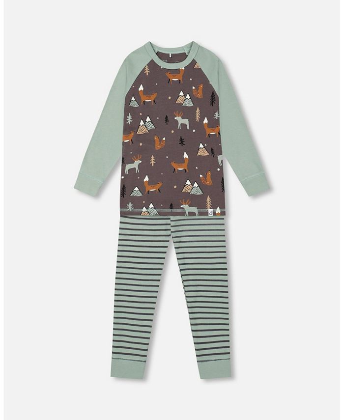 Deux par Deux Boy Organic Cotton Printed Fox Two Piece Top and