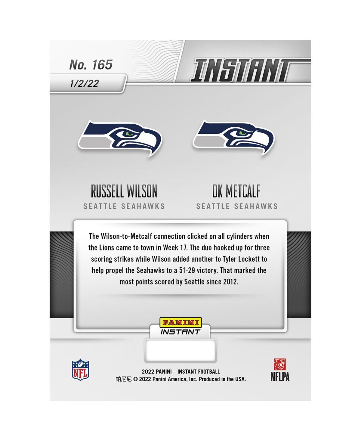 Shop Panini America Russell Wilson & Dk Metcalf Seattle Seahawks Parallel  Instant Nfl Week 17 Wilson And  In No Color