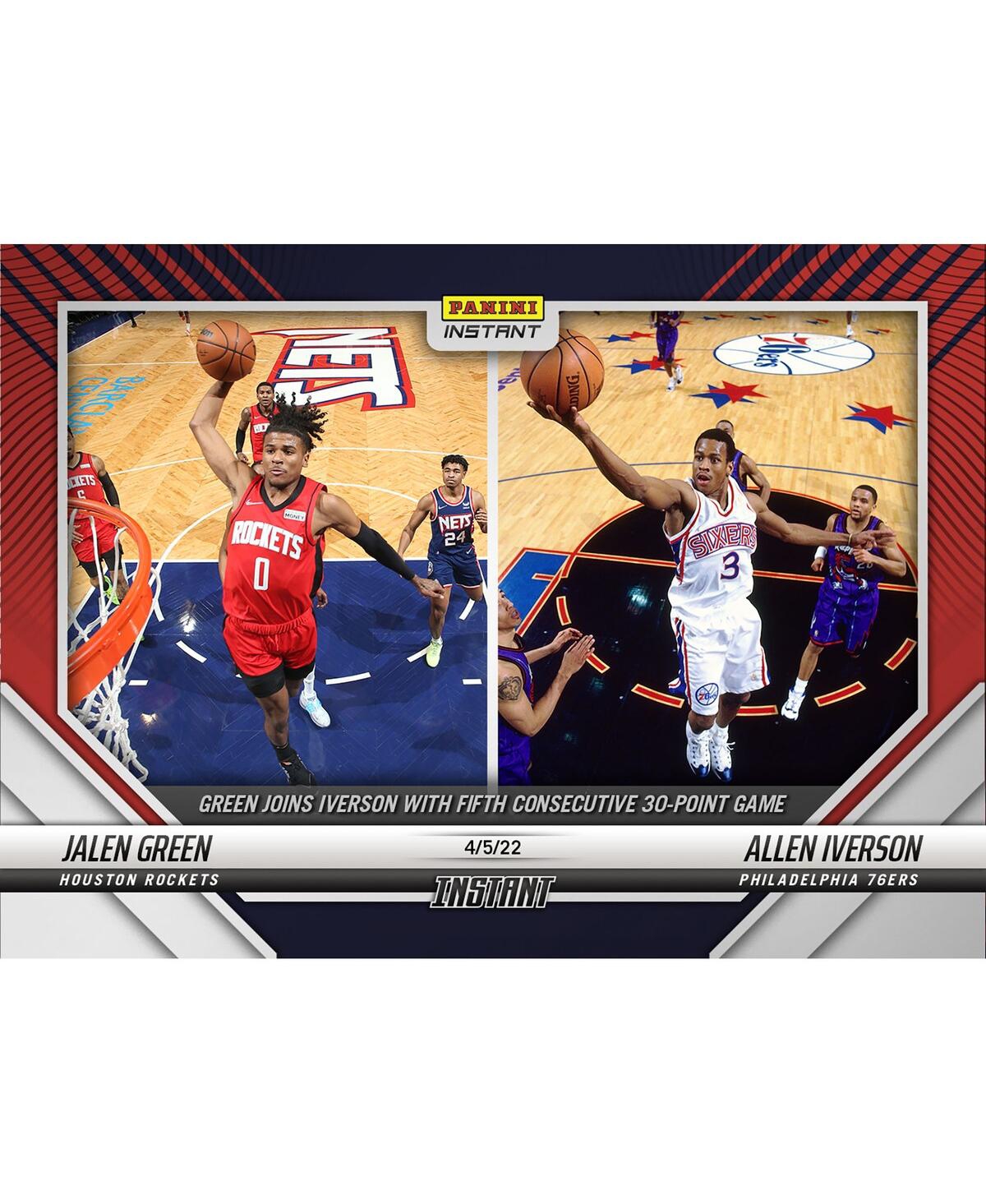 Panini America Jalen Green & Allen Iverson Parallel  Instant Green Joins Iverson In Nba Record Books In Multi