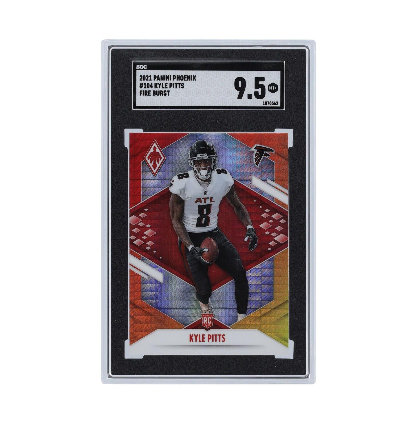 Детские фигурки Panini America Kyle Pitts Atlanta Falcons 2021 Phoenix Fire Burst #104 SGC Authenticated 9.5 Rookie Card, 1-Piece, Ages 11+ — фото 1