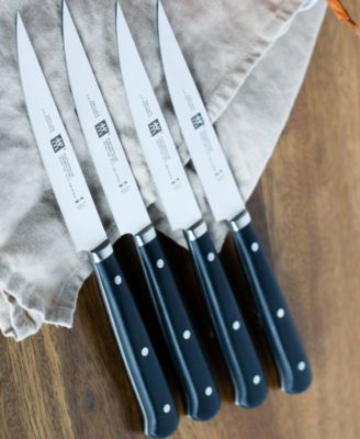 J.A. Henckels Porterhouse 4-Pc. Steak Knife Set with Beechwood Box 