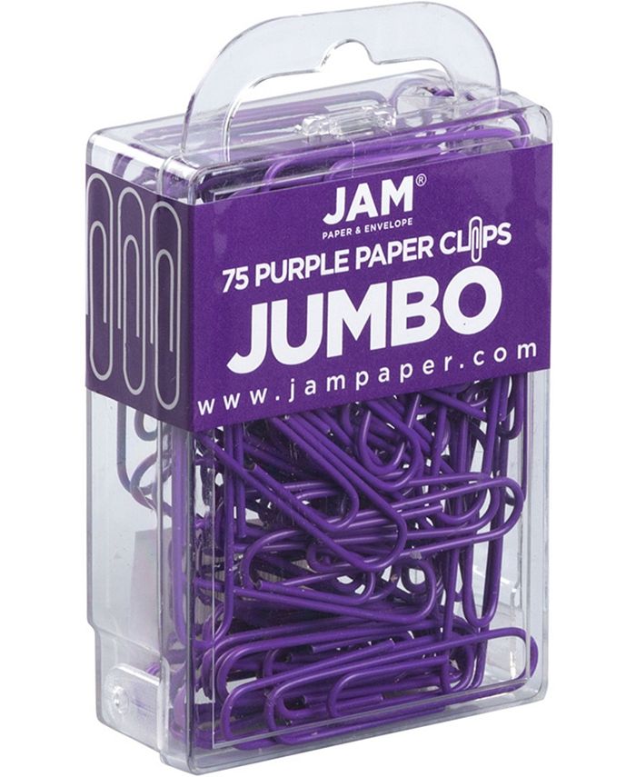 JAM Paper Colorful Jumbo Paper Clips Large 2" Paperclips 75 Per