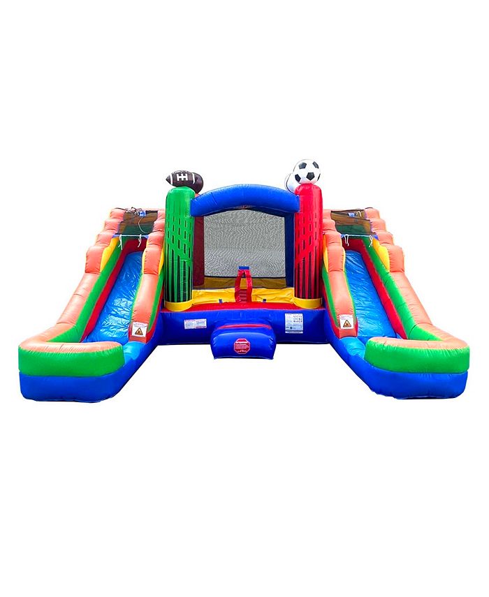 Pogo Bounce House Inflatable Bounce House and Double Slide Combo Unit ...