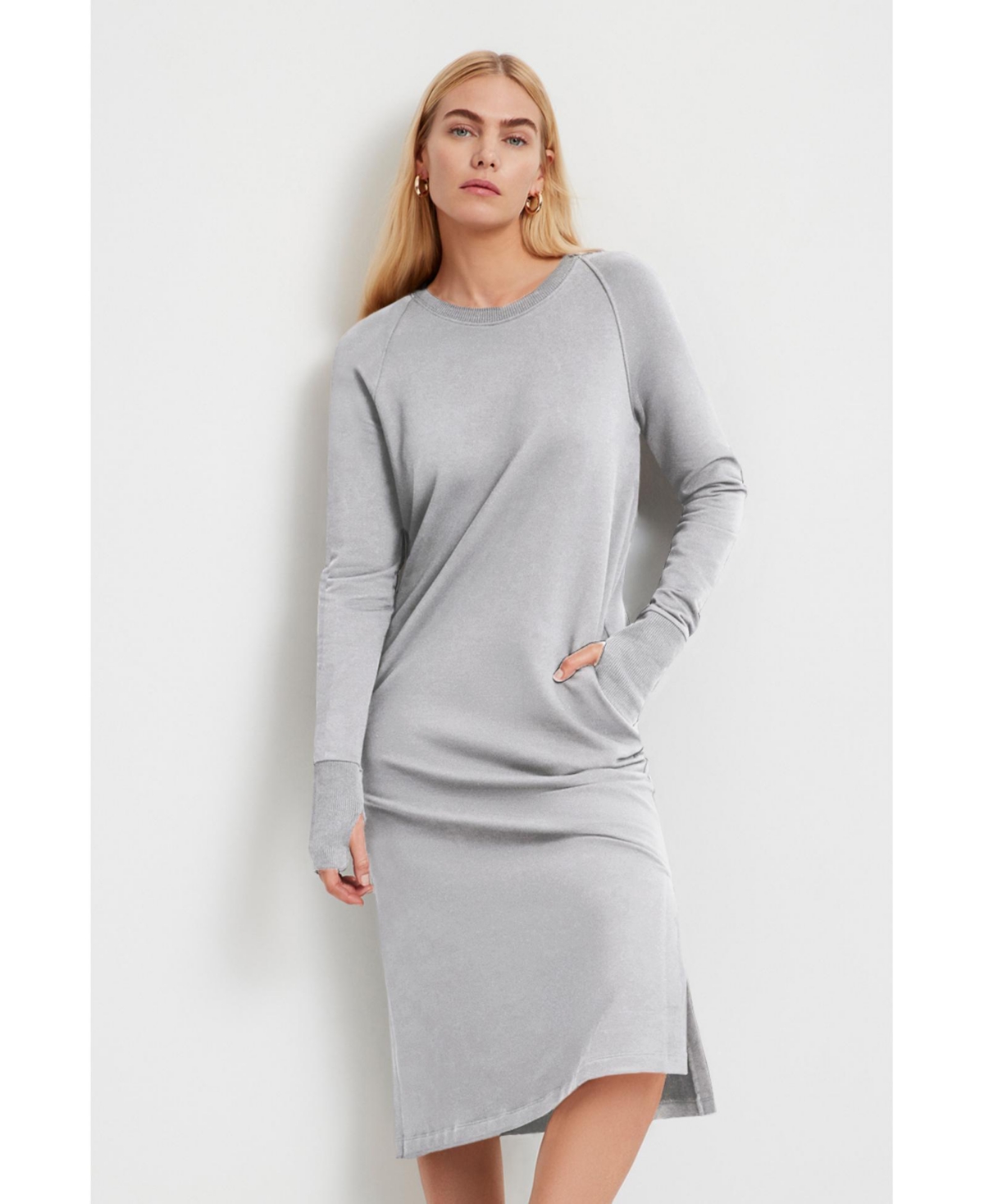 Women's Meiko Sweatshirt Dress - Melange grey