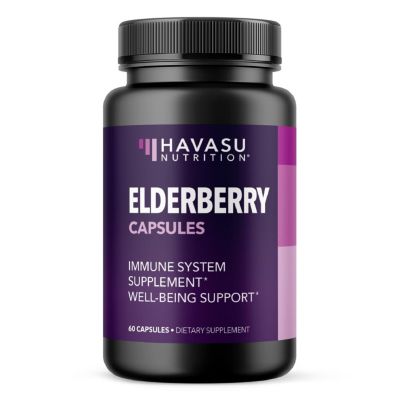 Elderberry Vitamins Immune System Support Capsules Havasu Nutrition 60ct 18$