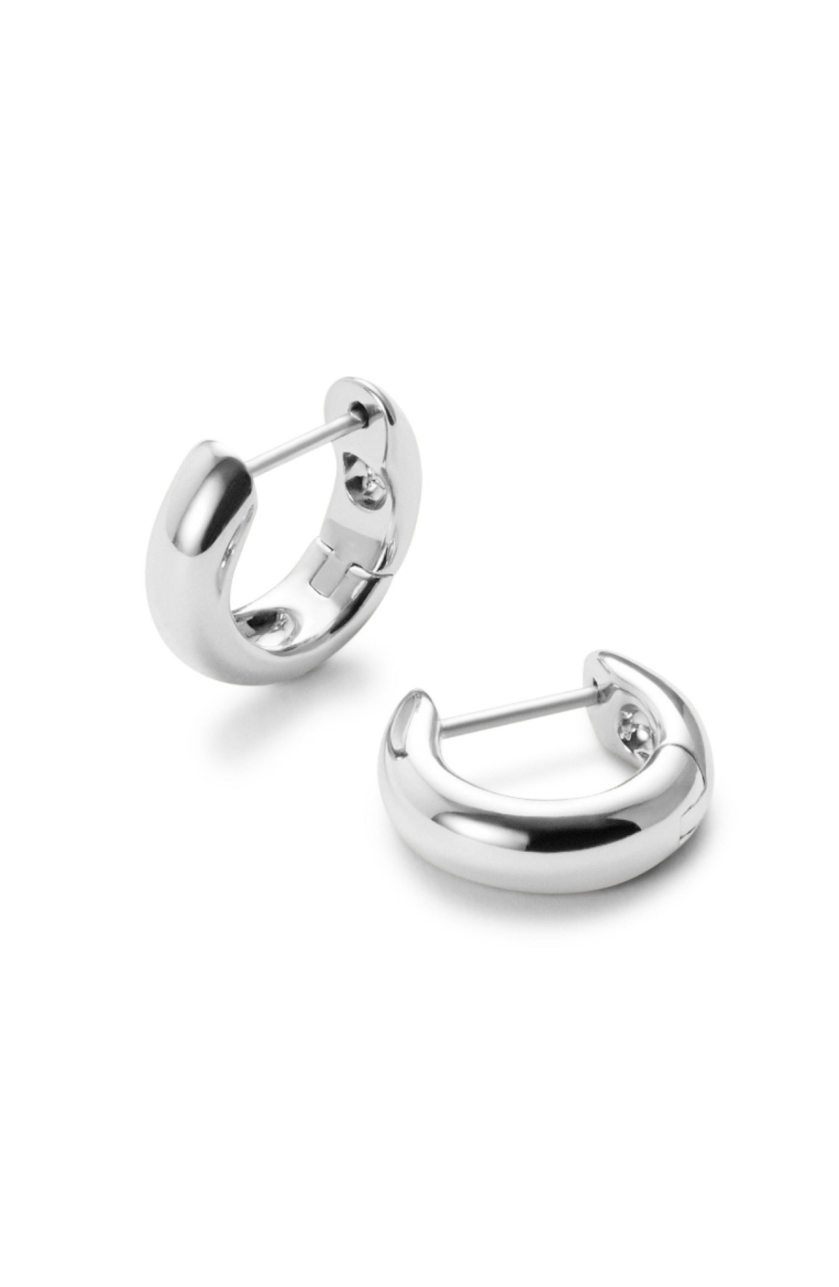- Bold Huggie Hoops - Giulia - Silver, silver
