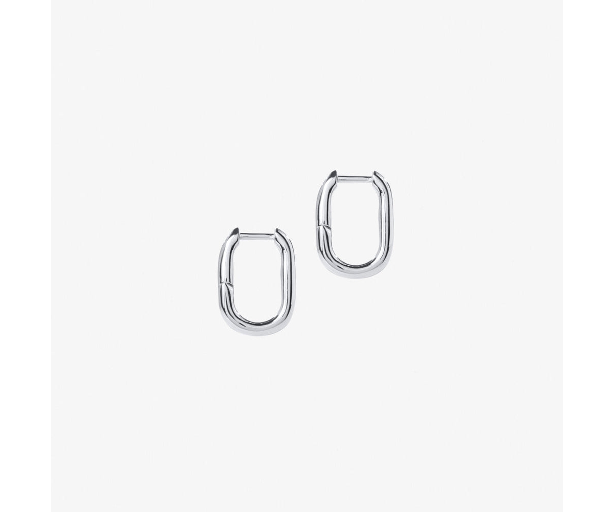 Sterling Silver Elongated Mini Hoops - Rox Mini Silver - Silver, silver