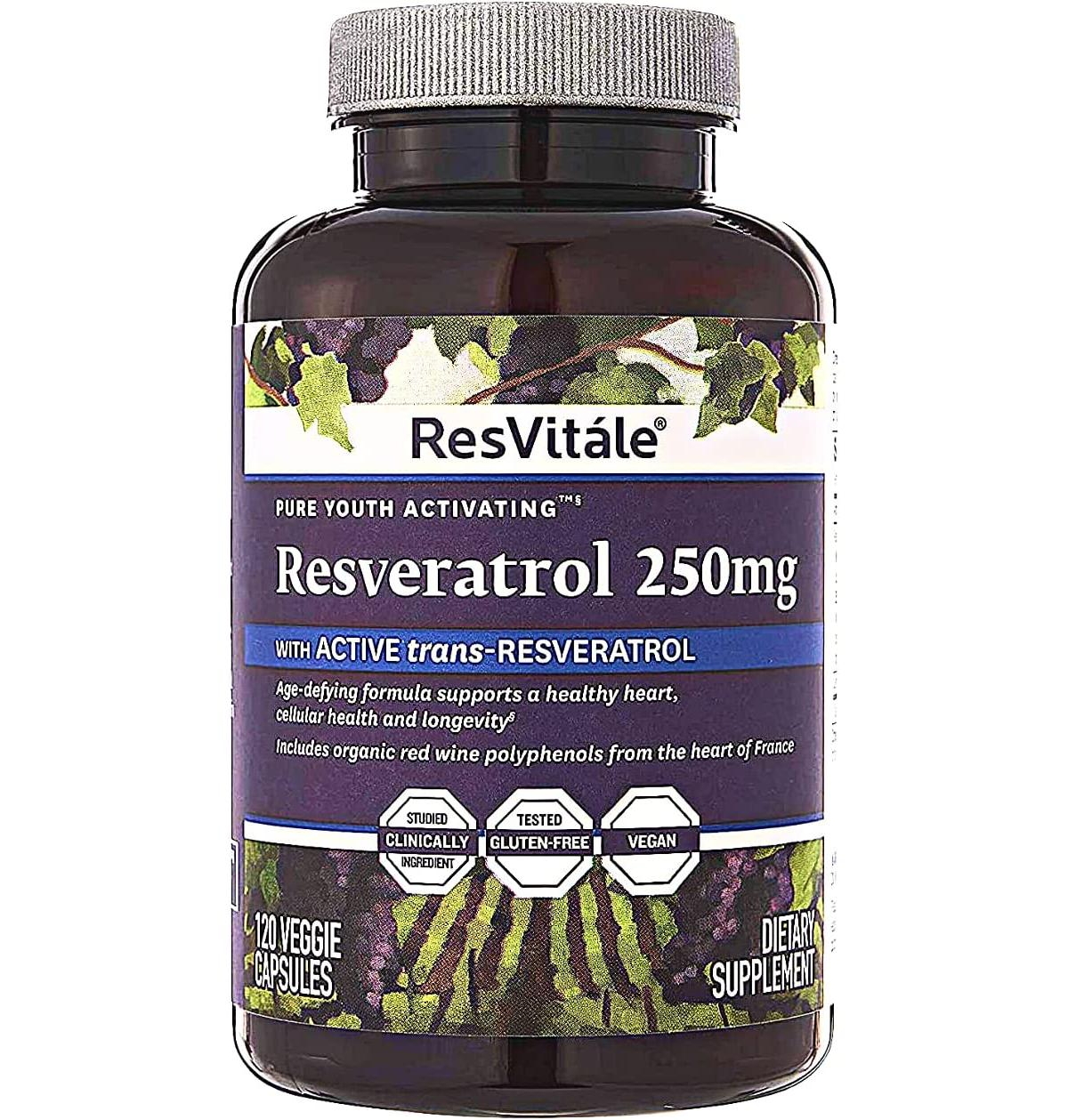 Resveratrol Tablets 250mg - Youth-Promoting Antioxidants Supplement for Heart Health and Skin Support
