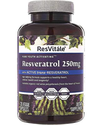 ResVitale Resveratrol Tablets 250mg - Youth-Promoting Antioxidants ...